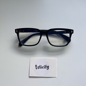 Chrome hearts Black Gold Square Blue light Glasses